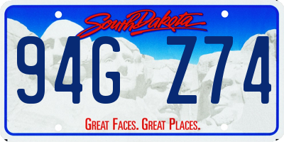SD license plate 94GZ74