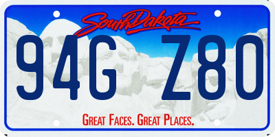 SD license plate 94GZ80