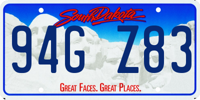 SD license plate 94GZ83