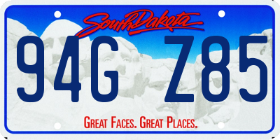 SD license plate 94GZ85