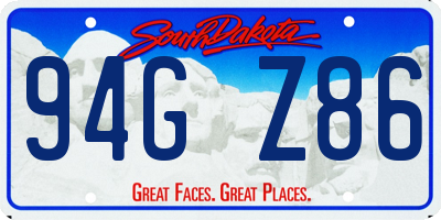SD license plate 94GZ86