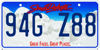 SD license plate 94GZ88