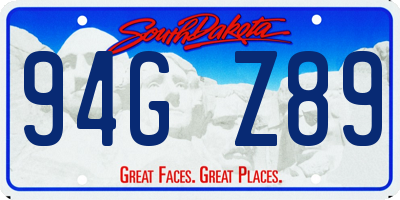 SD license plate 94GZ89