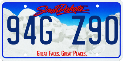 SD license plate 94GZ90