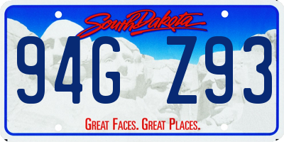 SD license plate 94GZ93