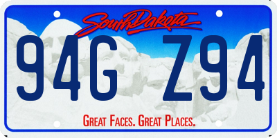 SD license plate 94GZ94