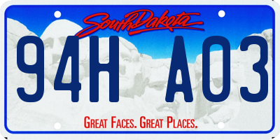 SD license plate 94HA03