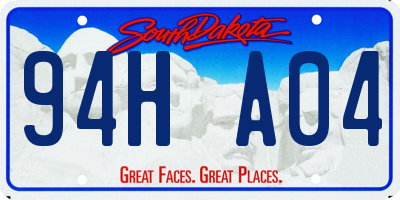 SD license plate 94HA04
