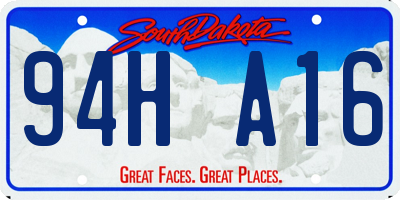 SD license plate 94HA16