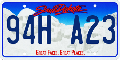SD license plate 94HA23