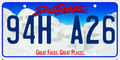 SD license plate 94HA26
