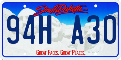 SD license plate 94HA30