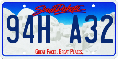 SD license plate 94HA32