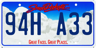 SD license plate 94HA33