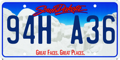 SD license plate 94HA36