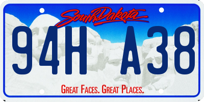 SD license plate 94HA38