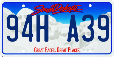 SD license plate 94HA39
