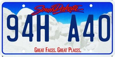 SD license plate 94HA40