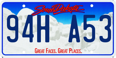 SD license plate 94HA53