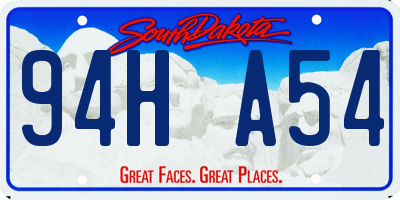 SD license plate 94HA54