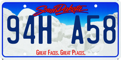 SD license plate 94HA58