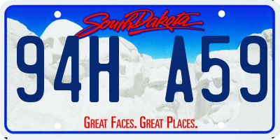 SD license plate 94HA59
