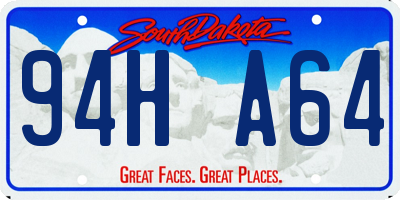 SD license plate 94HA64