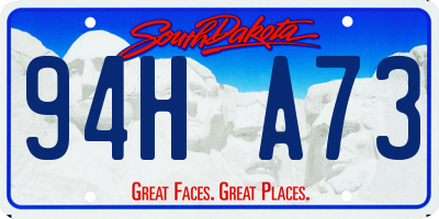 SD license plate 94HA73