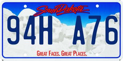 SD license plate 94HA76