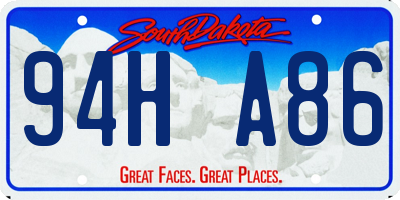 SD license plate 94HA86