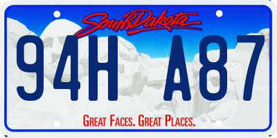 SD license plate 94HA87