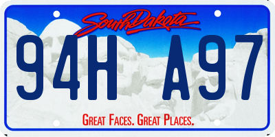 SD license plate 94HA97