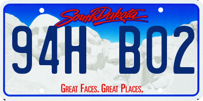 SD license plate 94HB02