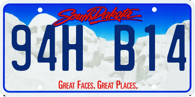 SD license plate 94HB14