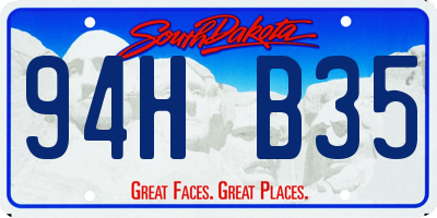 SD license plate 94HB35