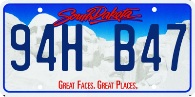 SD license plate 94HB47