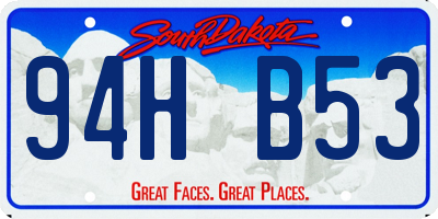 SD license plate 94HB53