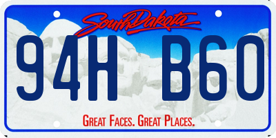 SD license plate 94HB60