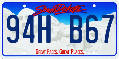 SD license plate 94HB67