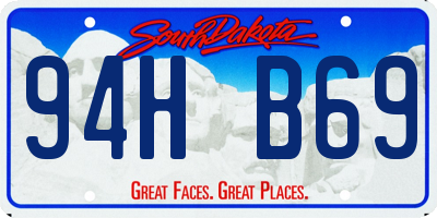 SD license plate 94HB69