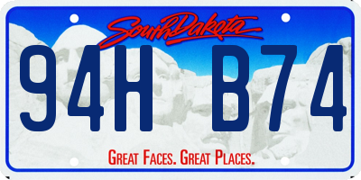 SD license plate 94HB74