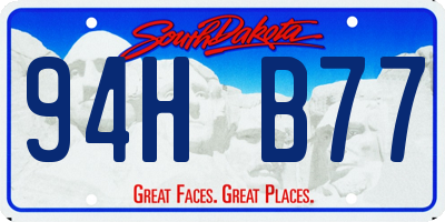 SD license plate 94HB77