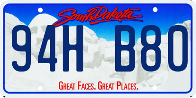 SD license plate 94HB80