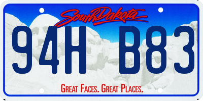 SD license plate 94HB83