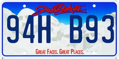 SD license plate 94HB93