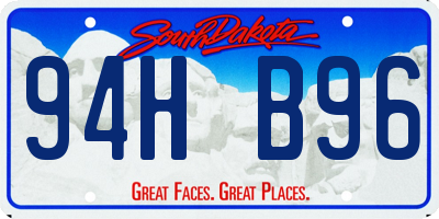 SD license plate 94HB96