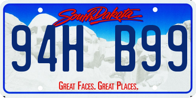 SD license plate 94HB99