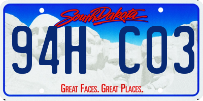 SD license plate 94HC03