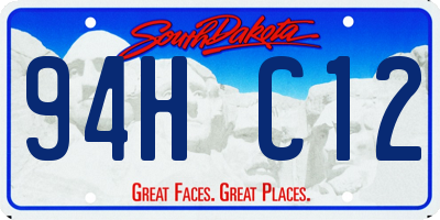 SD license plate 94HC12