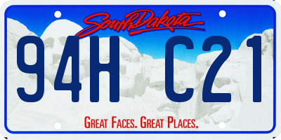 SD license plate 94HC21